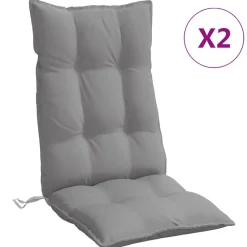 Woon- & Tuinaccessoires*vidaXL Stoelkussens 2 st hoge rug oxford stof Grijs
