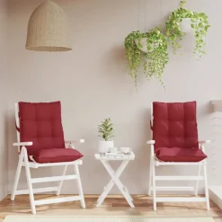 Woon- & Tuinaccessoires*vidaXL Stoelkussens 2 st lage rug oxford stof Wijnrood