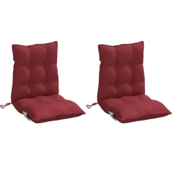 Woon- & Tuinaccessoires*vidaXL Stoelkussens 2 st lage rug oxford stof Wijnrood
