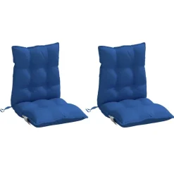 Woon- & Tuinaccessoires*vidaXL Stoelkussens 2 st lage rug oxford stof koningsblauw