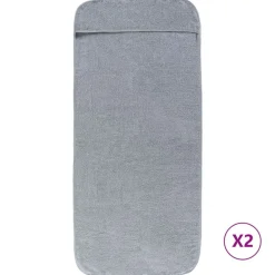 Linnengoed*vidaXL Strandhanddoeken 2 st 400 g/m² 60x135 cm stof Grijs