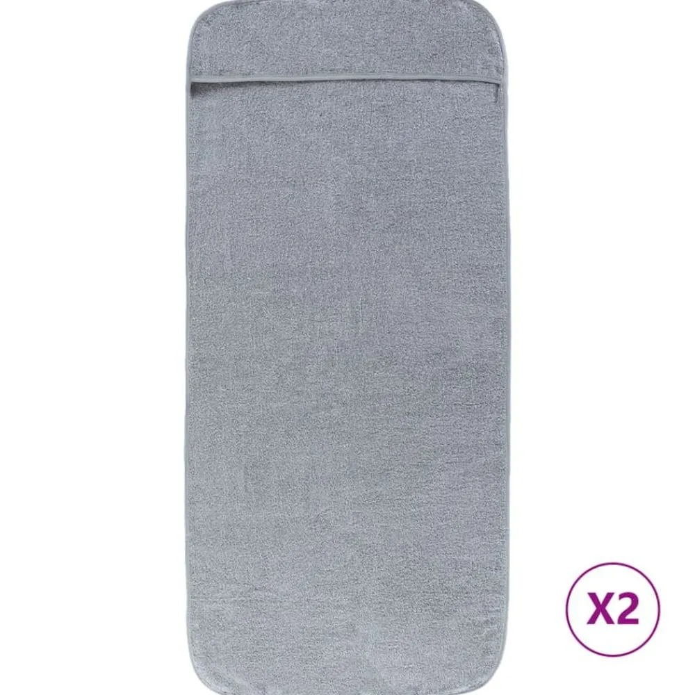 Linnengoed*vidaXL Strandhanddoeken 2 st 400 g/m² 60x135 cm stof Grijs