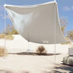 Buitensport*vidaXL Strandluifel met zandankers 214x236 cm Grijs