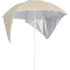Tuin & Gazon*vidaXL Strandparasol met zijwanden 215 cm kleurig Zand