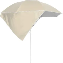 Tuin & Gazon*vidaXL Strandparasol met zijwanden 215 cm kleurig Zand
