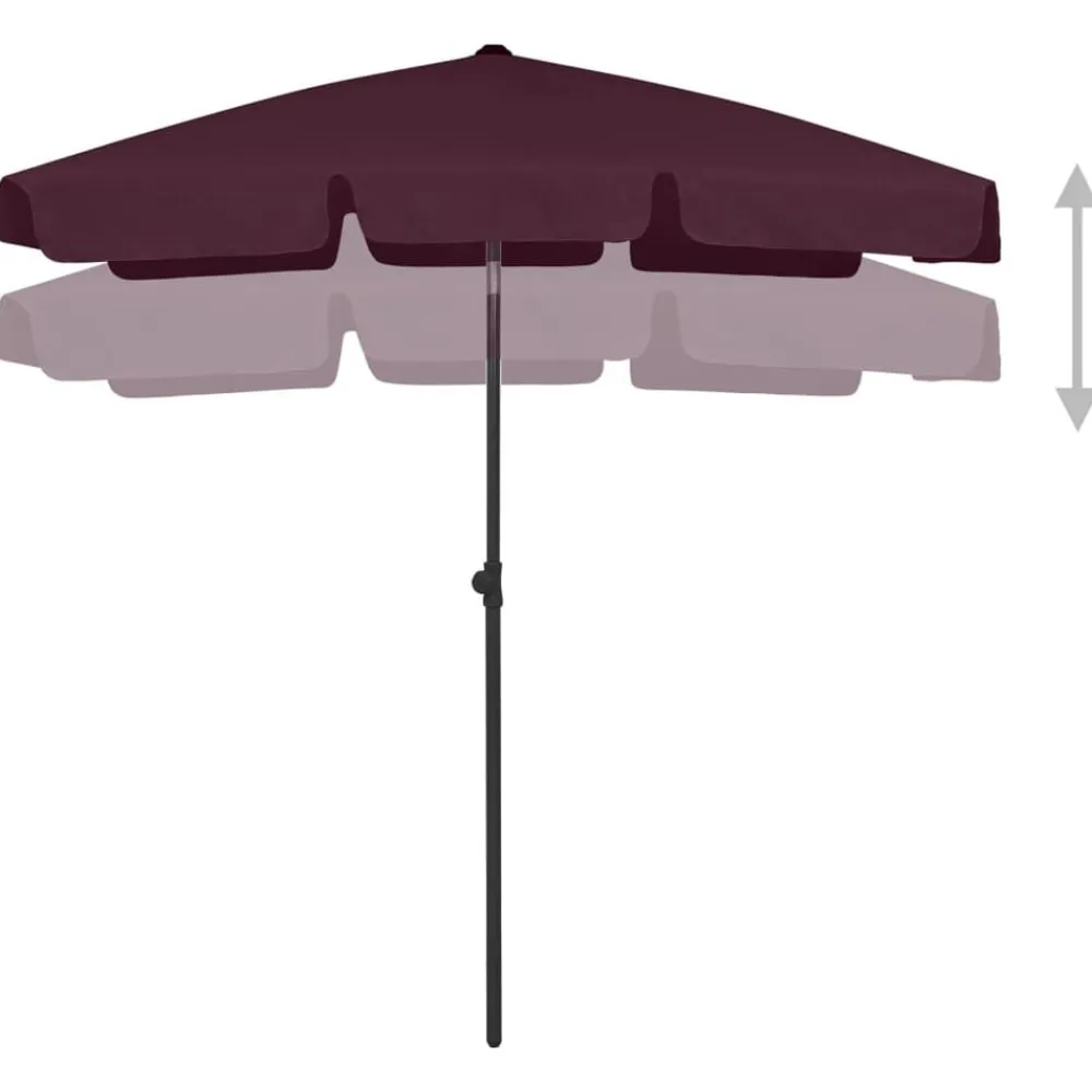 Tuin & Gazon*vidaXL Strandparasol 180x120 cm Bordeauxrood