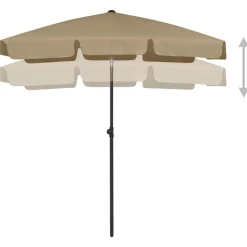 Tuin & Gazon*vidaXL Strandparasol 180x120 cm Taupe