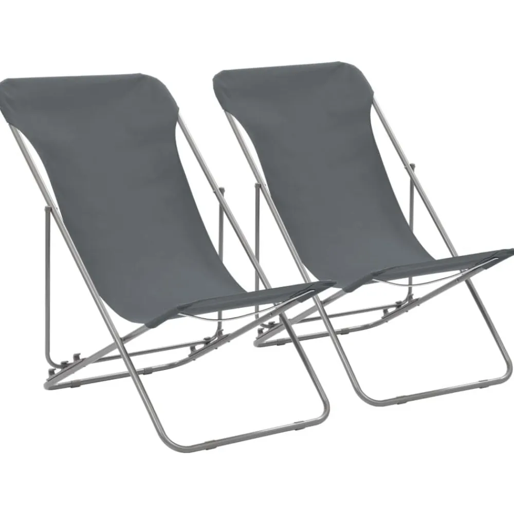 Strandstoelen inklapbaar 2 st staal en oxford stof>vidaXL New