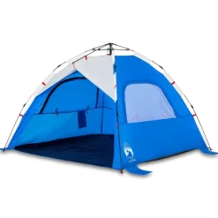 Buitensport*vidaXL Strandtent 3-persoons waterdicht snelontgrendeling azuurblauw
