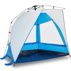 Buitensport*vidaXL Strandtent 2-persoons waterdicht snelontgrendeling azuurblauw