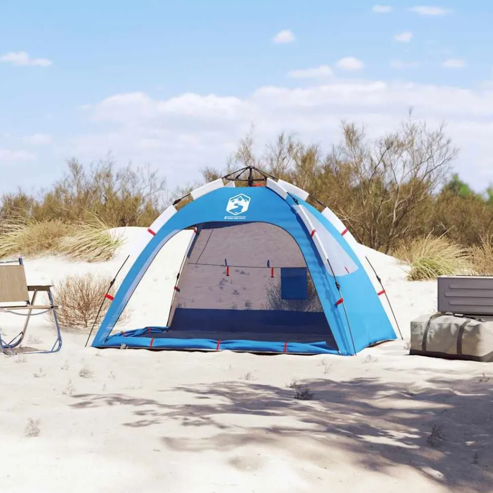 Strandtent 2-persoons waterdicht snelontgrendeling azuur>vidaXL New