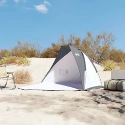 Buitensport*vidaXL Strandtent 268x223x125 cm 185T polyester Grijs
