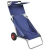 Trolleys*vidaXL Strandtrolley met wielen draagbaar en inklapbaar blauw