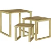 Tuinmeubelen*vidaXL Tafel 3 pcs Naturel Geïmpregneerd grenenhout