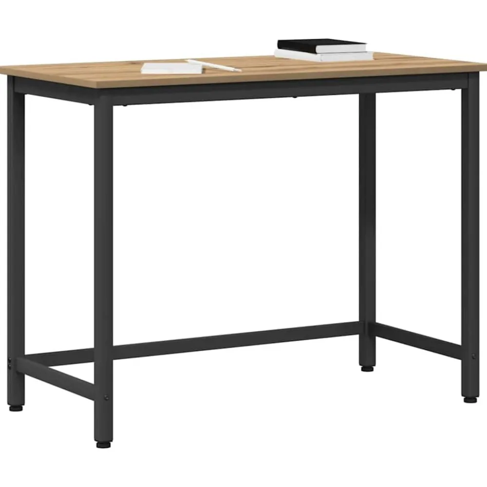 Kantoormeubelen*vidaXL Tafel Artisan Eiken 80 x 50 x 76,5 cm Engineered hout en staal artisanaal eikenkleurig