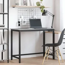 Kantoormeubelen*vidaXL Tafel 80 x 50 x 76,5 cm Engineered hout en staal Grijs sonoma