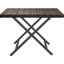 Tuinmeubelen*vidaXL Tafel inklapbaar 45x35x32 cm poly rattan Bruin