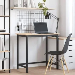 Tafel 80 x 50 x 77 cm Engineered hout en staal>vidaXL Hot