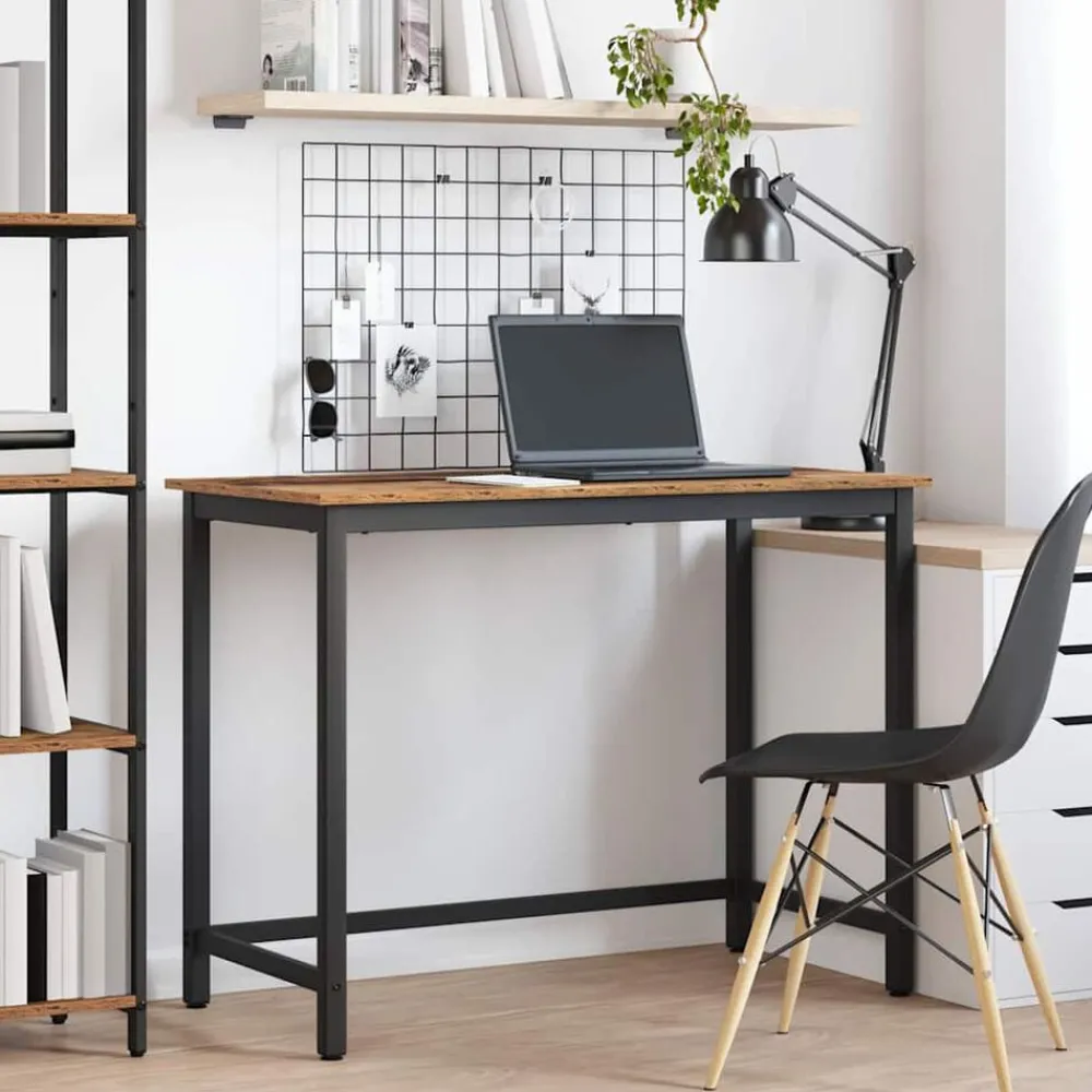 Kantoormeubelen*vidaXL Tafel Oudhout 80 x 50 x 76,5 cm Engineered hout en staal Oud hout