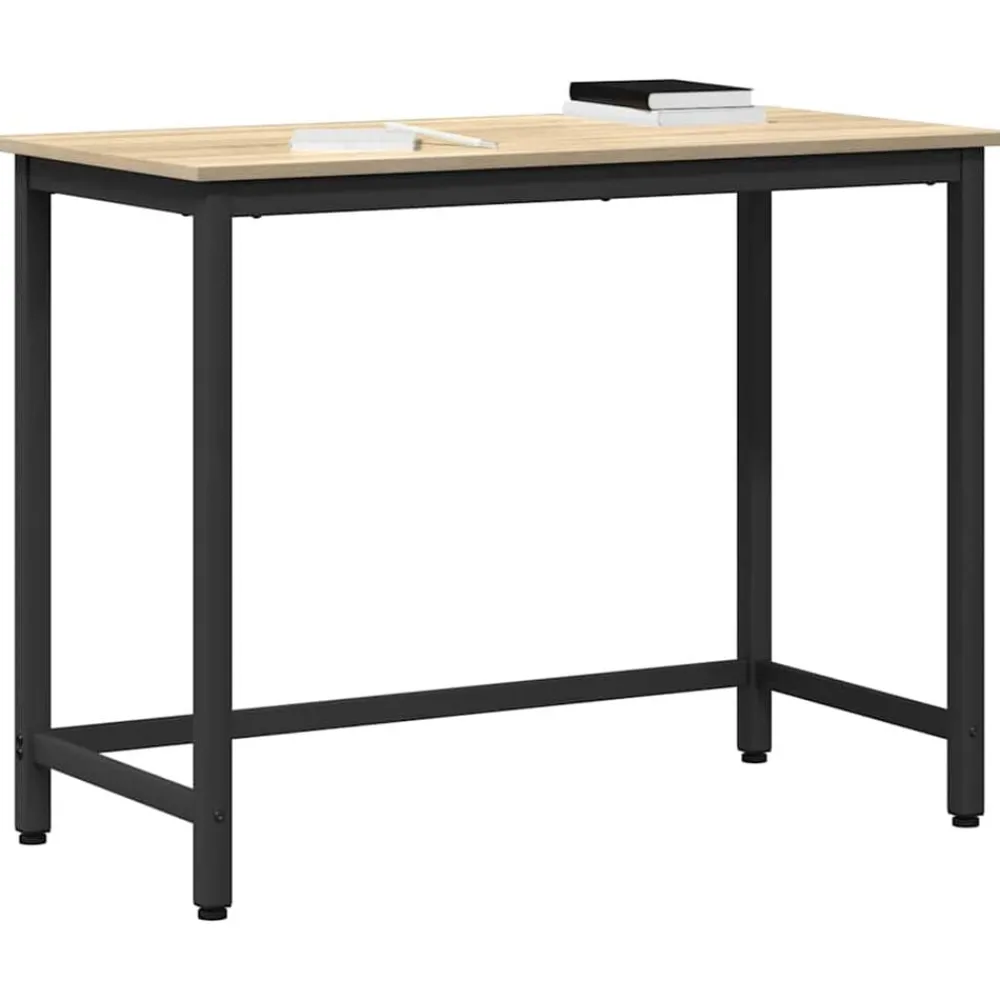 Tafel 80 x 50 x 76,5 cm Engineered hout en staal>vidaXL New