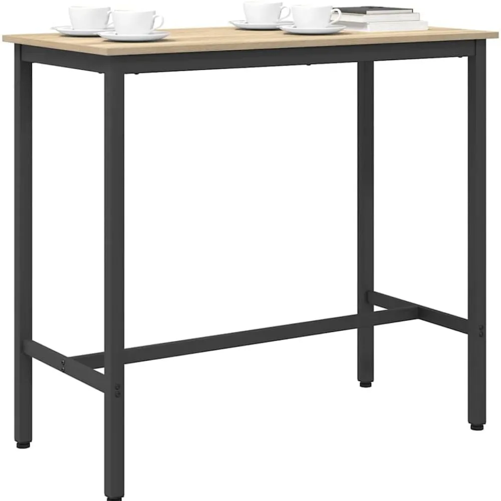 Tafel 100 x 50 x 90,5 cm Engineered hout en staal>vidaXL New