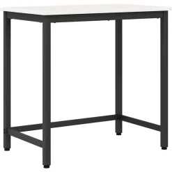 Kantoormeubelen*vidaXL Tafel 80 x 50 x 77 cm Engineered hout en staal Wit