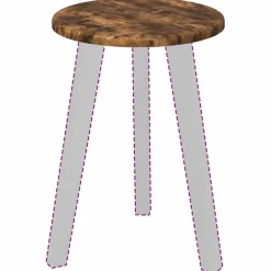 Tafelblad Ø 30 x 1,5 cm Bewerkt hout><noscript><img width=