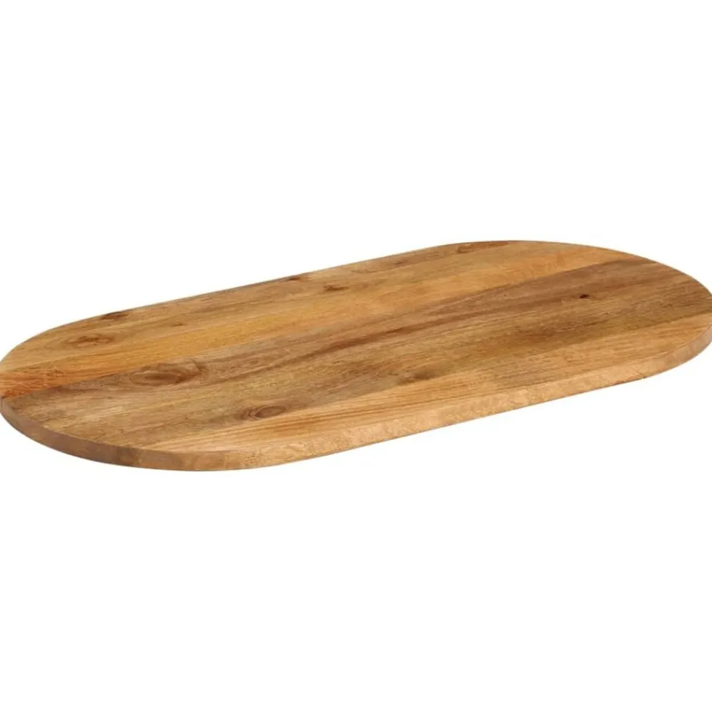 Tafelaccessoires*vidaXL Tafelblad ovaal 80x40x3,8 cm massief mangohout Mangohout (eikenafwerking)