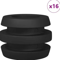 Binnenspelletjes*vidaXL Tafelvoetbal bumpers 16 pcs Zwart 3 x 3 x 2 cm TPE