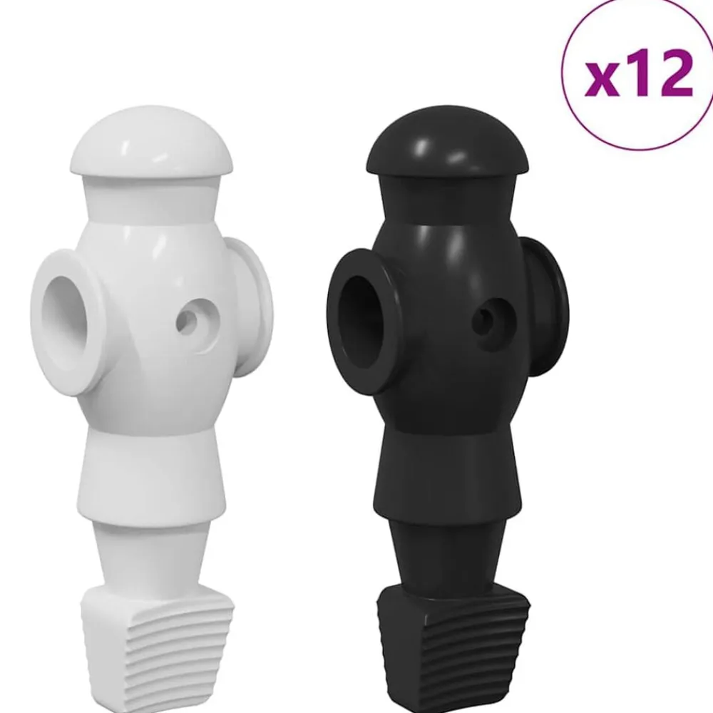 Tafelvoetbalspelers 24 pcs Zwart en Wit 3,6 x 3,1 x 10,8 cm>vidaXL Discount