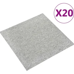 Bouwmaterialen*vidaXL Tapijt 20 pcs 50 x 50 cm 100% Polypropyleen Lichtgrijs