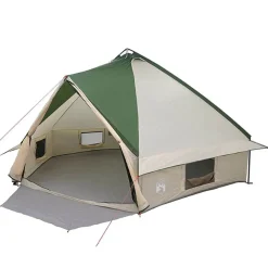 Buitensport*vidaXL Teepee Tent voor 10 Personen en Wit 567 x 470 x 242 cm Groen