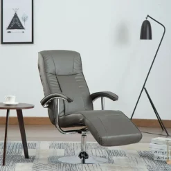 Stoelen*vidaXL Televisiefauteuil kunstleer Grijs