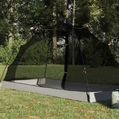 Tent met dak met opslag Grijs en zwart 236 x 108 x 120 cm><noscript><img width=