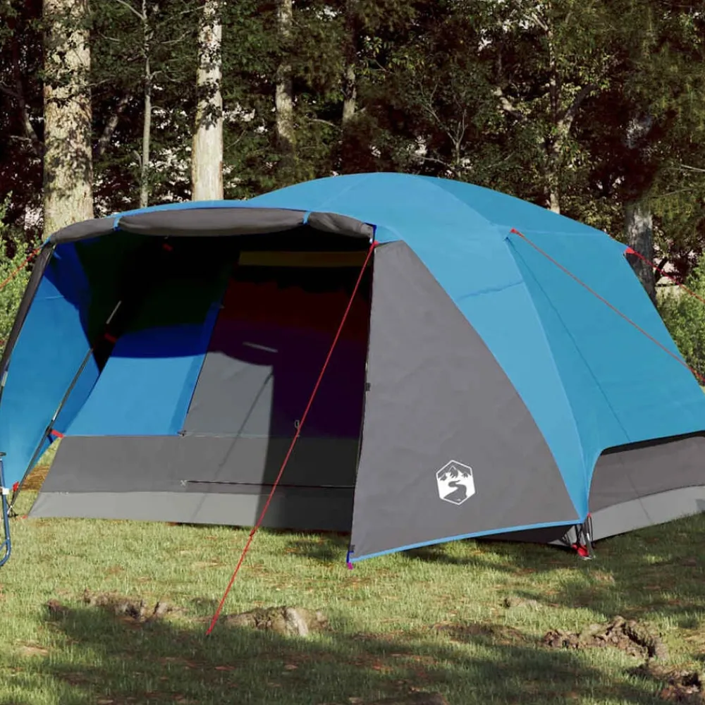 Buitensport*vidaXL Tent met luifel 4-persoons waterdicht Blauw