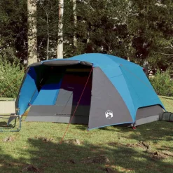Buitensport*vidaXL Tent met luifel 4-persoons waterdicht Blauw