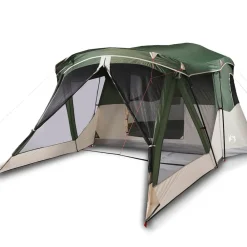 Buitensport*vidaXL Tent met luifel 4-persoons waterdicht Groen