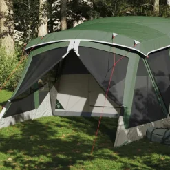 Buitensport*vidaXL Tent met luifel 4-persoons waterdicht Groen