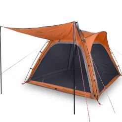 Buitensport*vidaXL Tent 4-persoons waterdicht snelontgrendeling Grijs en oranje