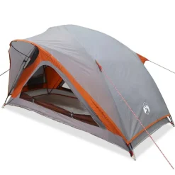 Buitensport*vidaXL Tent 1-persoons waterdicht Grijs en oranje
