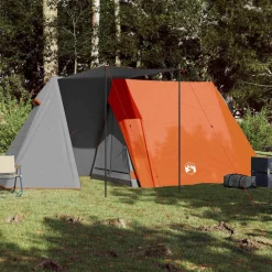 Buitensport*vidaXL Tent 3-persoons waterdicht Grijs en oranje