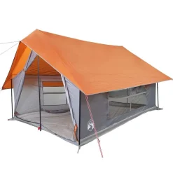 Buitensport*vidaXL Tent 5-persoons waterdicht Grijs en oranje