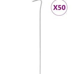 Buitensport*vidaXL Tentharingen 50 st Ø3 mm 23 cm gegalvaniseerd staal