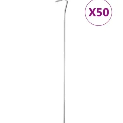 Buitensport*vidaXL Tentharingen 50 st Ø4 mm 30 cm gegalvaniseerd staal