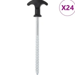 Buitensport*vidaXL Tentharingen 24 st Ø7 mm 17 cm gegalvaniseerd staal