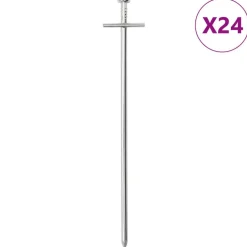 Buitensport*vidaXL Tentharingen 24 st Ø6 mm 23 cm gegalvaniseerd staal