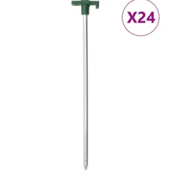 Buitensport*vidaXL Tentharingen 24 st 7 mm 25 cm gegalvaniseerd staal polypropeen
