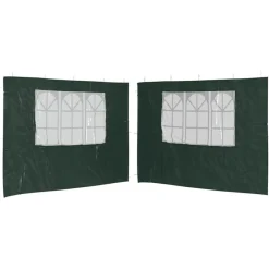 Tuin & Gazon*vidaXL Tentwanden met raam PE 2 st Groen