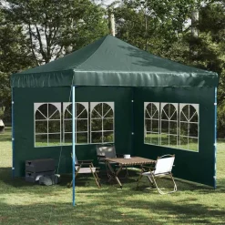 Tuin & Gazon*vidaXL Tentwanden met raam PE 2 st Groen