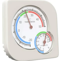 Huisdierbenodigdheden*vidaXL Thermo Hygrometer Wit 7,5 x 7,5 x 1,2 cm ABS